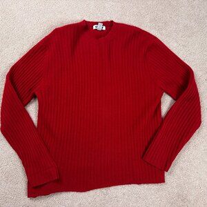 Vintage Old Navy Lambs Wool Size XXL Red Ribbed Long Sleeve Sweater Top *read*